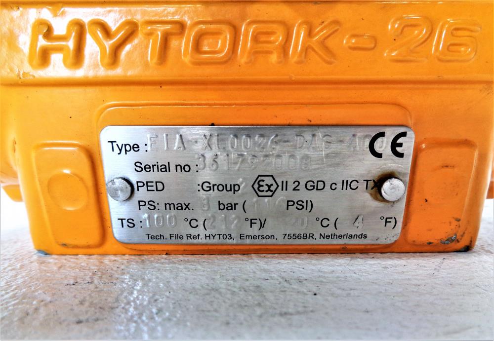 Hytork 26 Actuator EIA-XL0026-DAG-A00 w/ Westlock Limit Switch ...