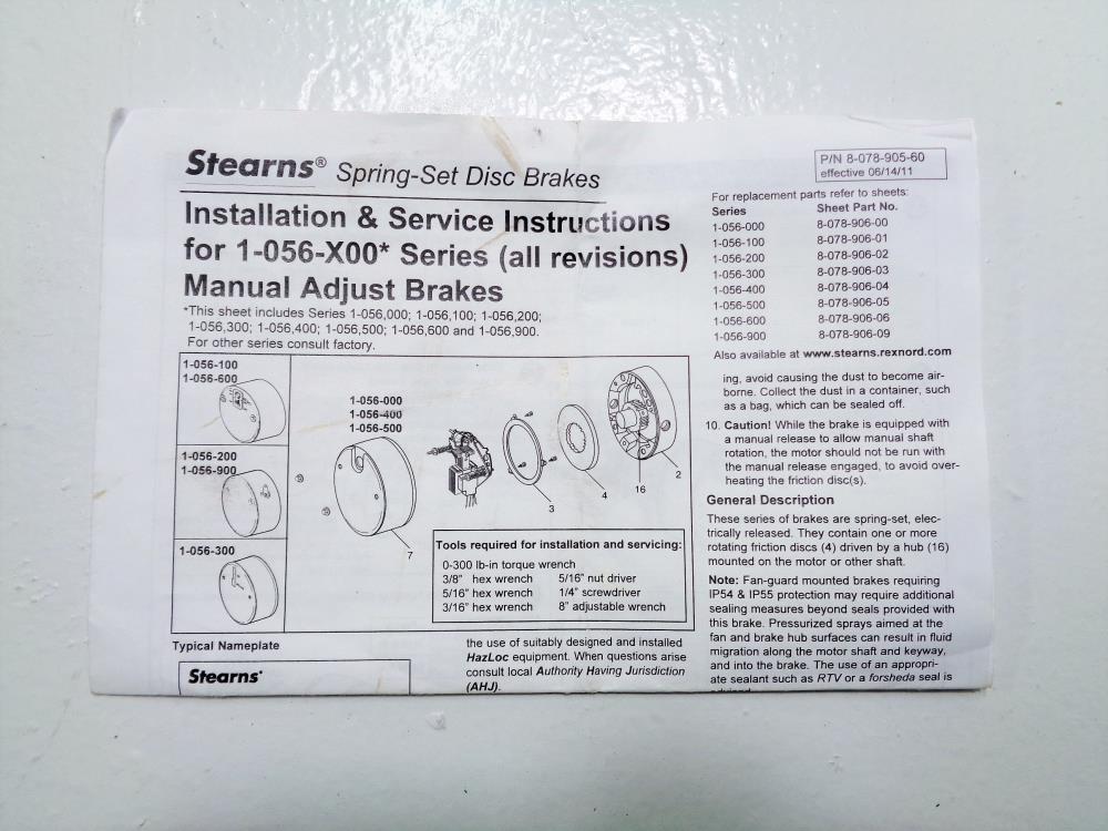 stearns spring set disc brakes