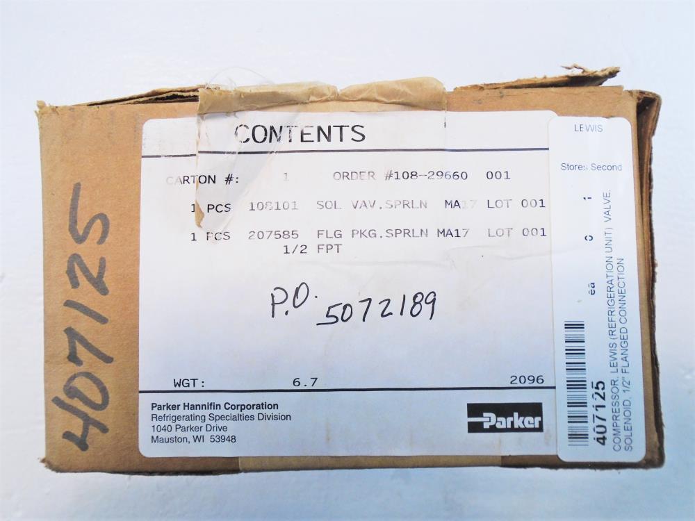 Sporlan 1/2 Solenoid Valve MA17A3 w/Flange Kit 207585