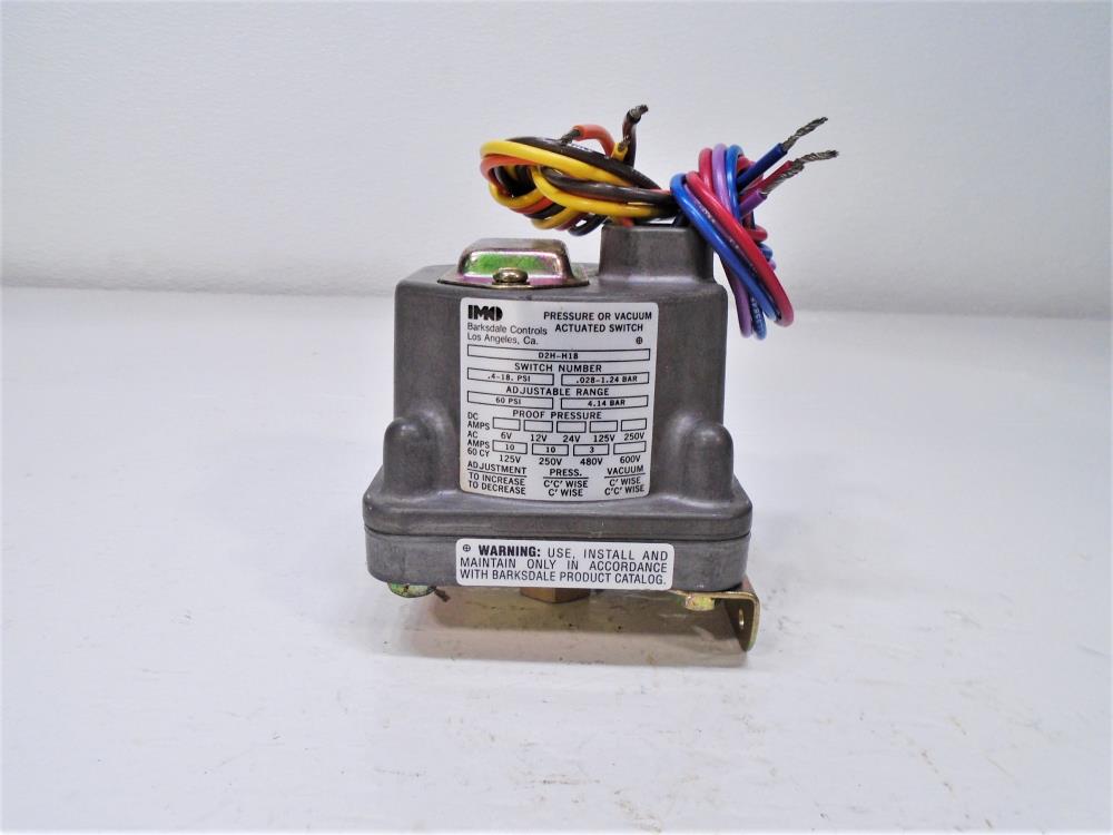 Imo Barksdale D2h-h18 Pressure Or Vacuum Actuated Switch