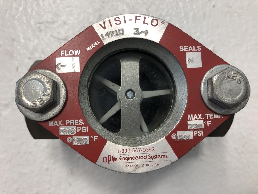 Visi-Flo 3/4" NPT Stainless Steel Sight Flow Indicator W/ Rotor 14710