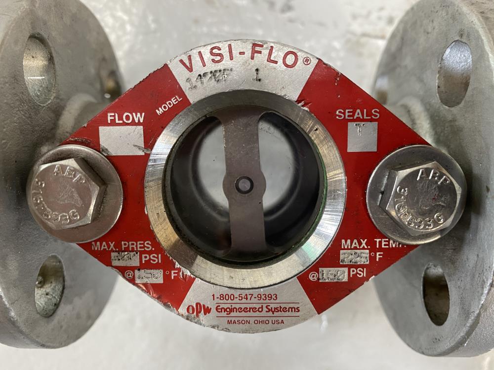 Visi-Flo OPW 1" Flanged 150# CF8M Sight Flow Indicator, Plain Style 1470-F