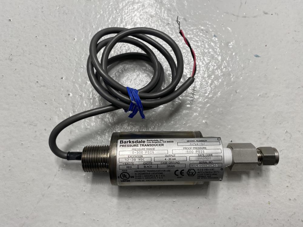 Barksdale 0 To 300 PSIG Pressure Transducer 425X-P07