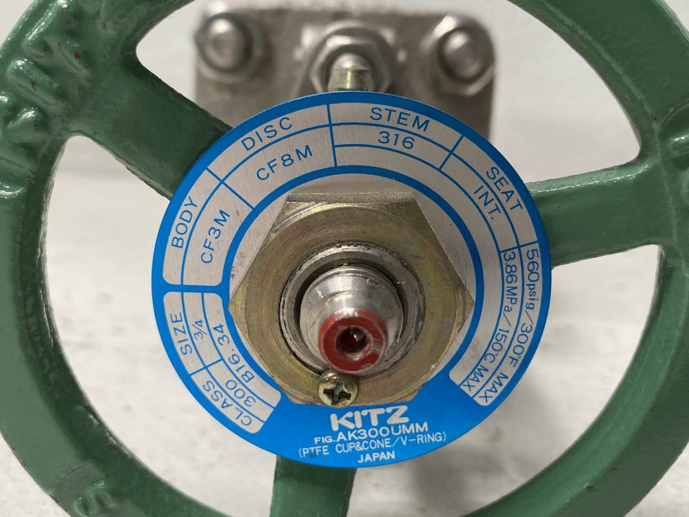 Kitz 3/4" NPT 300# CF3M Gate Valve