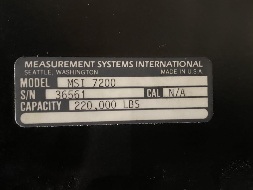 MSI Measurement Systems 220,000 Lb. Load Cell MSI 7200 & 3650 Digital ...