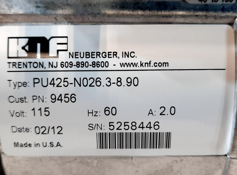 KNF Dual Head Diaphragm Vacuum Pump PU425-NO26.3-8.90