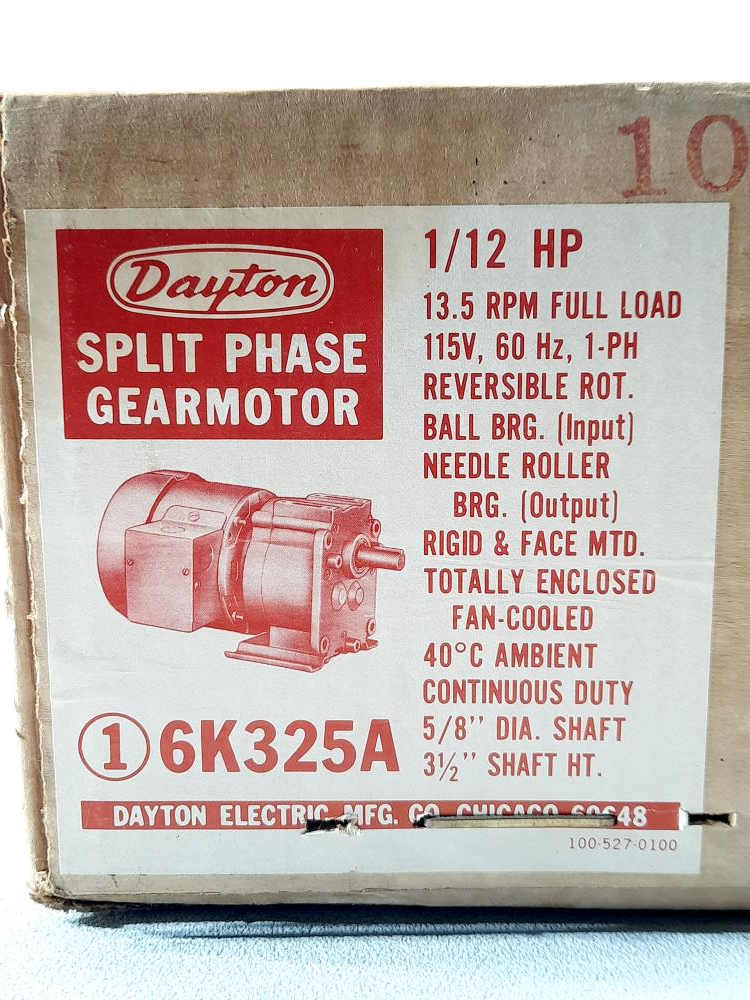 Dayton Split Phase Gearmotor 6K325A