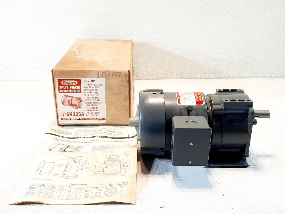 Dayton Split Phase Gearmotor 6K325A