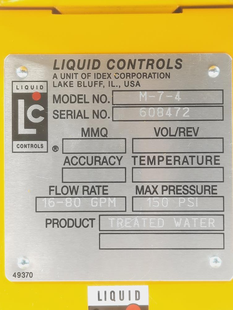 Liquid Controls Positive Displacement Meter M-7-4 W/ Register Meter 0788700-062