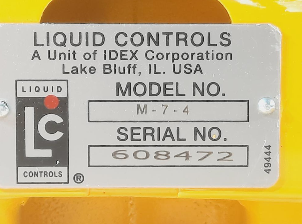 Liquid Controls Positive Displacement Meter M-7-4 W/ Register Meter 0788700-062