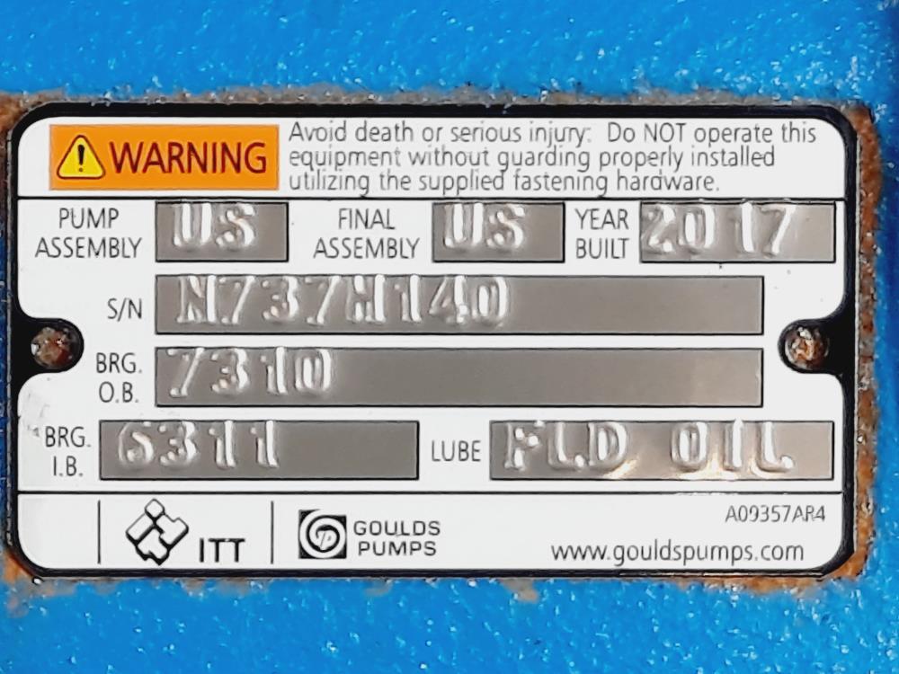 Goulds 3196 i-Frame Centrifugal Pump, 316 SS, Size  1.5x3-13 LTi