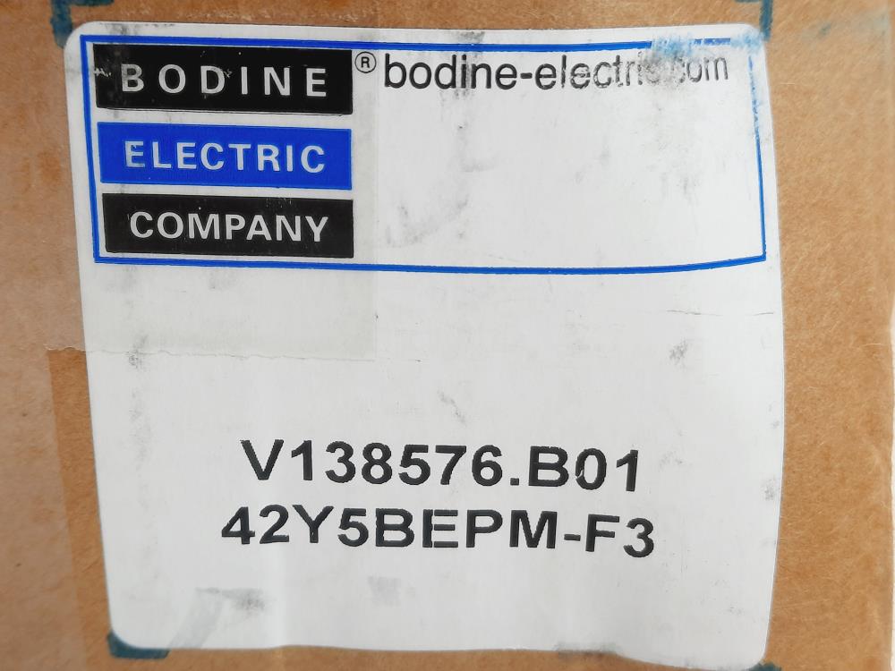 Bodine Gear Motor 42Y5BEPM-F3 1/4HP