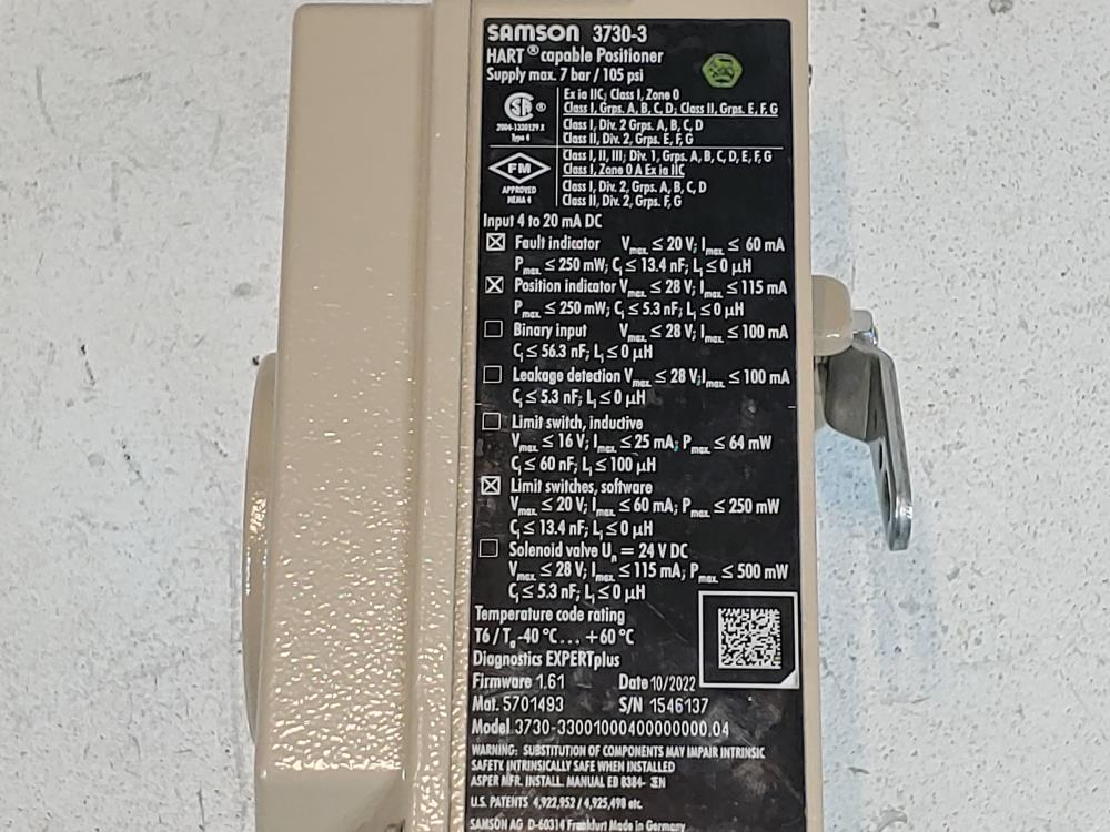 Samson 3730-3 Profibus Positioner 