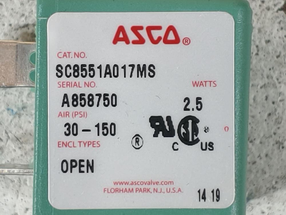 Lot of (6) Asco Solenoid Coil SC8551A017MS