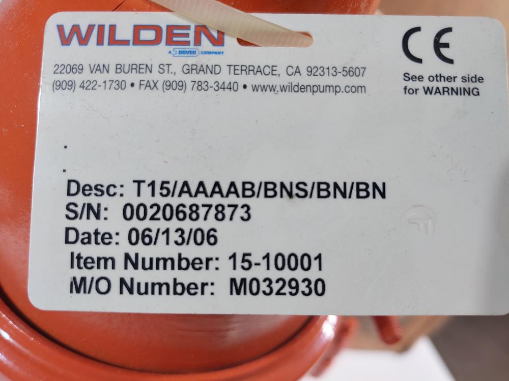 Wilden 3" NPT Diaphragm Pump T15/AAAAB/BNS/BN/BN