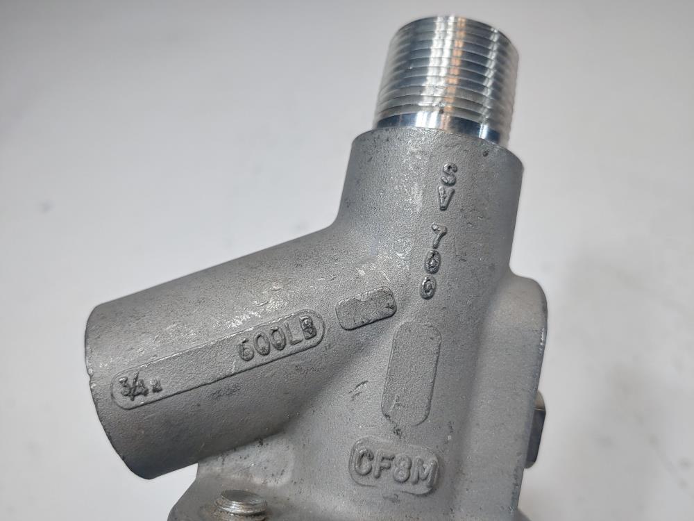 Strahman 1/2" F x 3/4" M Stainless Steel Sampling Valve SV-700-G (Y-547-0)