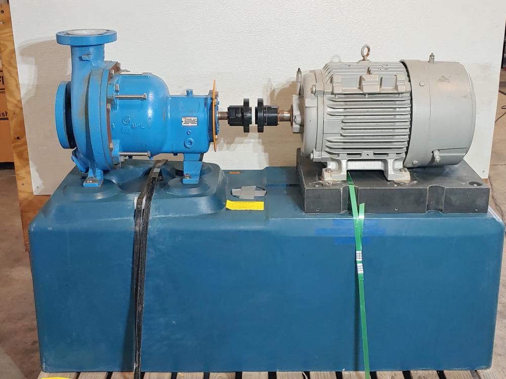 Goulds ITT 3298 Chemical Process Pumps 3x4-7 Tefzel w/25 HP Siemens Motor