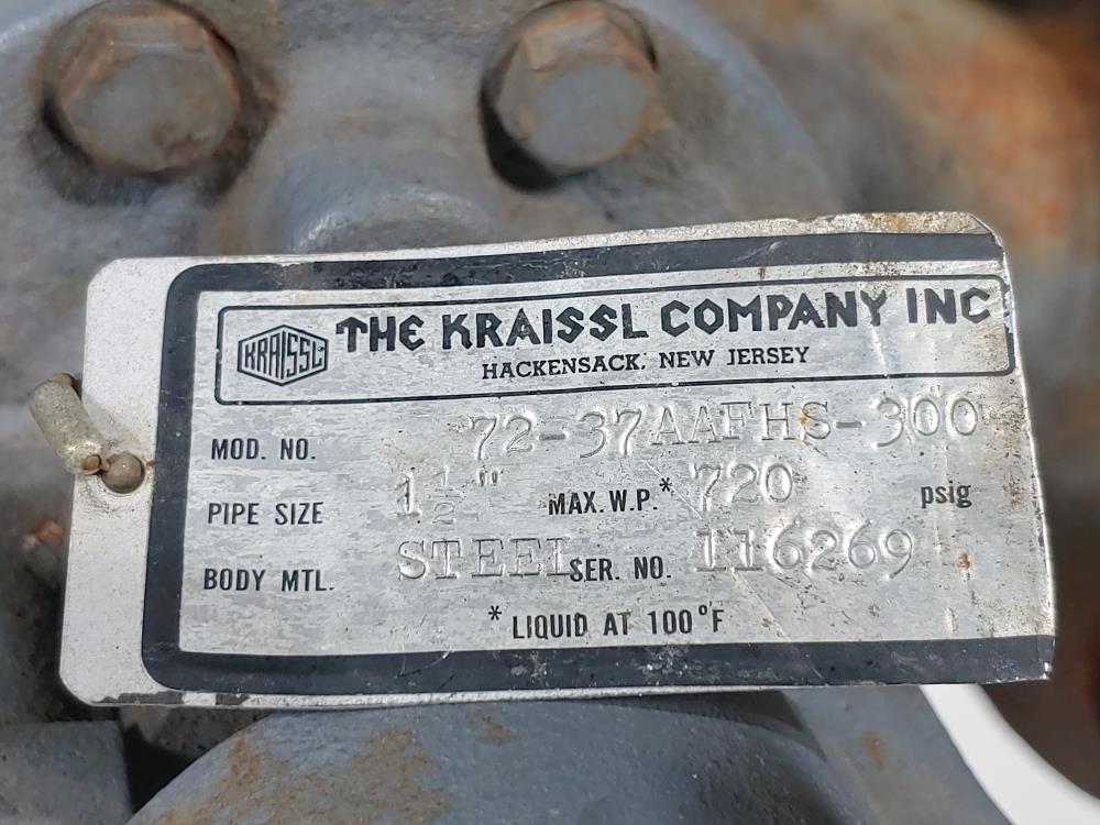 KRAISSL 1-1/2" 300# 6-Way Transfer Valve Model# 72-37AAFHS-300