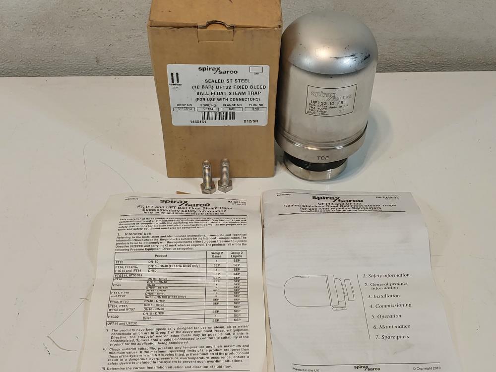 Spirax Sarco UFT32-10 Fixed Bleed Ball Float Steam Trap