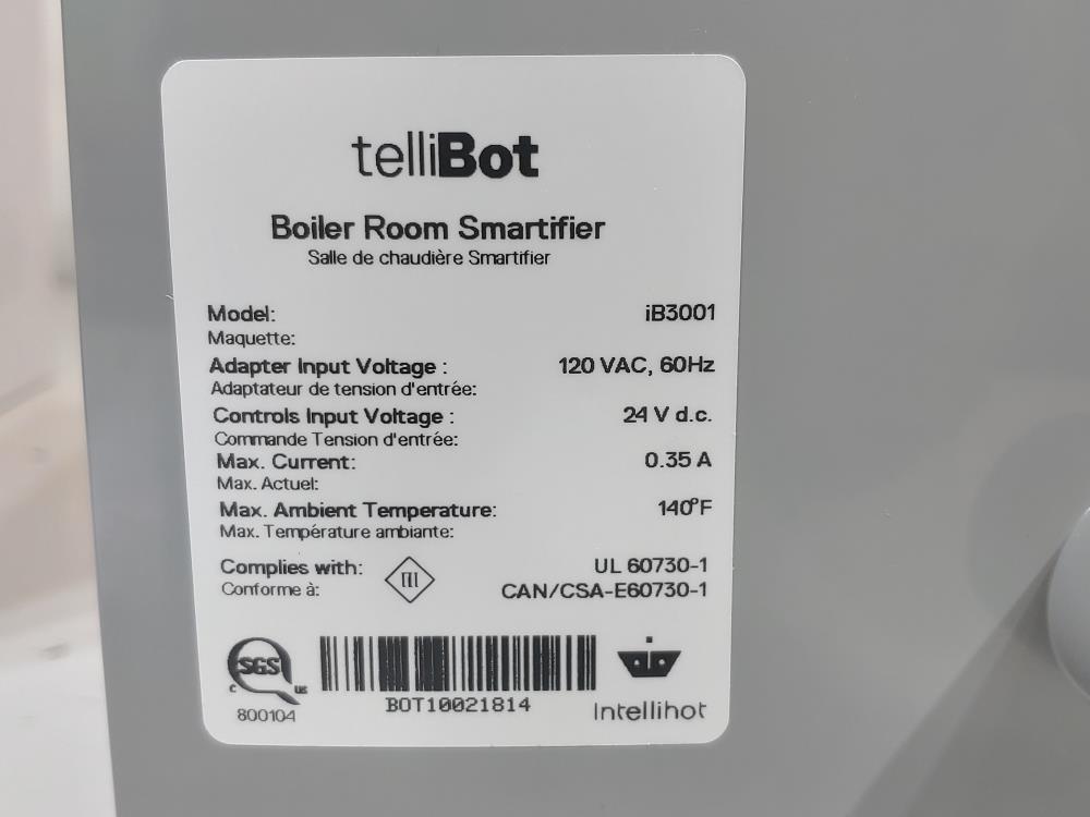 Tellibot Mechanical Boiler Room Smartifier Monitor iB3001