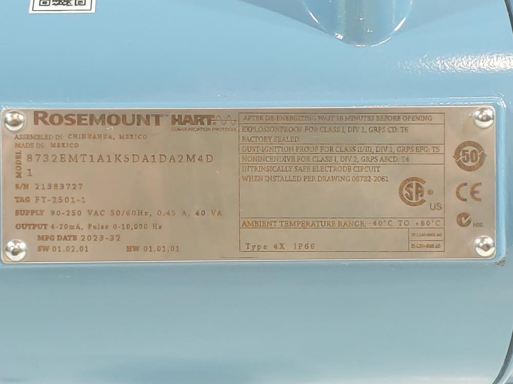 Rosemount 8732 Transmitter w/ 4" Flanged  8705 Series Magnetic Flowtube 