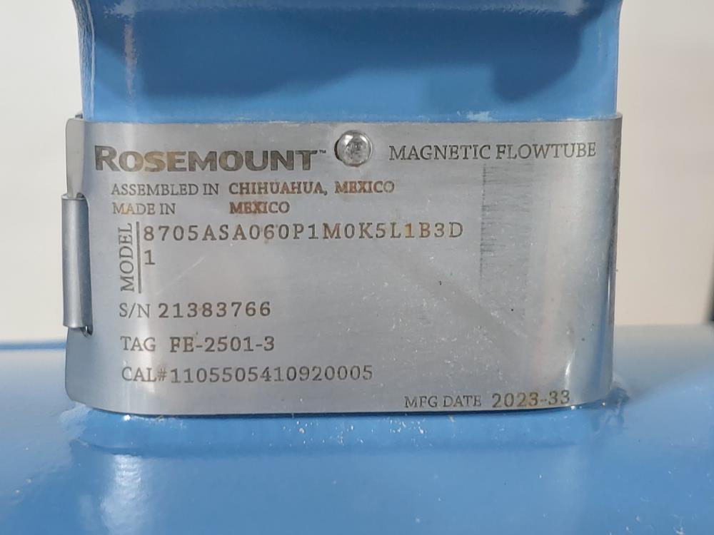 Rosemount 8732 Transmitter w/ 6" Flanged 8705 Series Magnetic Flowtube