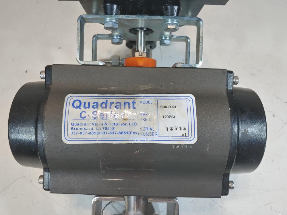 Quadrant C-1000SR4 Pneumatic Spring Return Actuator w/1-1/2 2000 WOG Ball Valve 