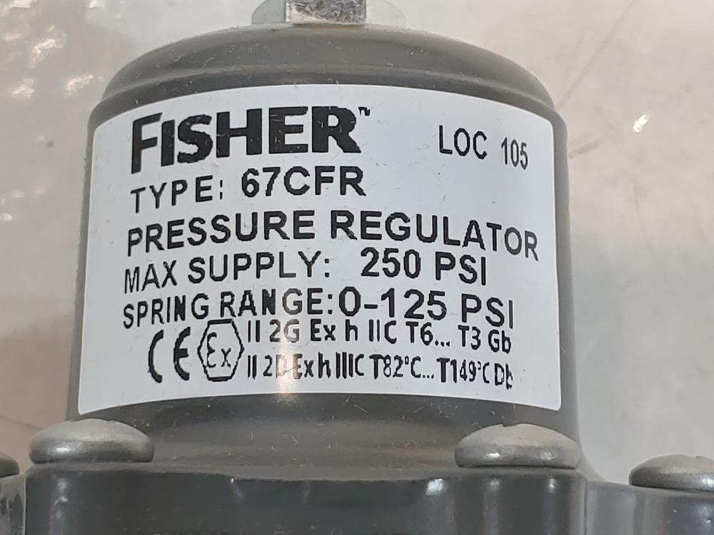 Fisher 67CFR Pressure Regulator, 250 PSI Spring Range: 0-125 PSI