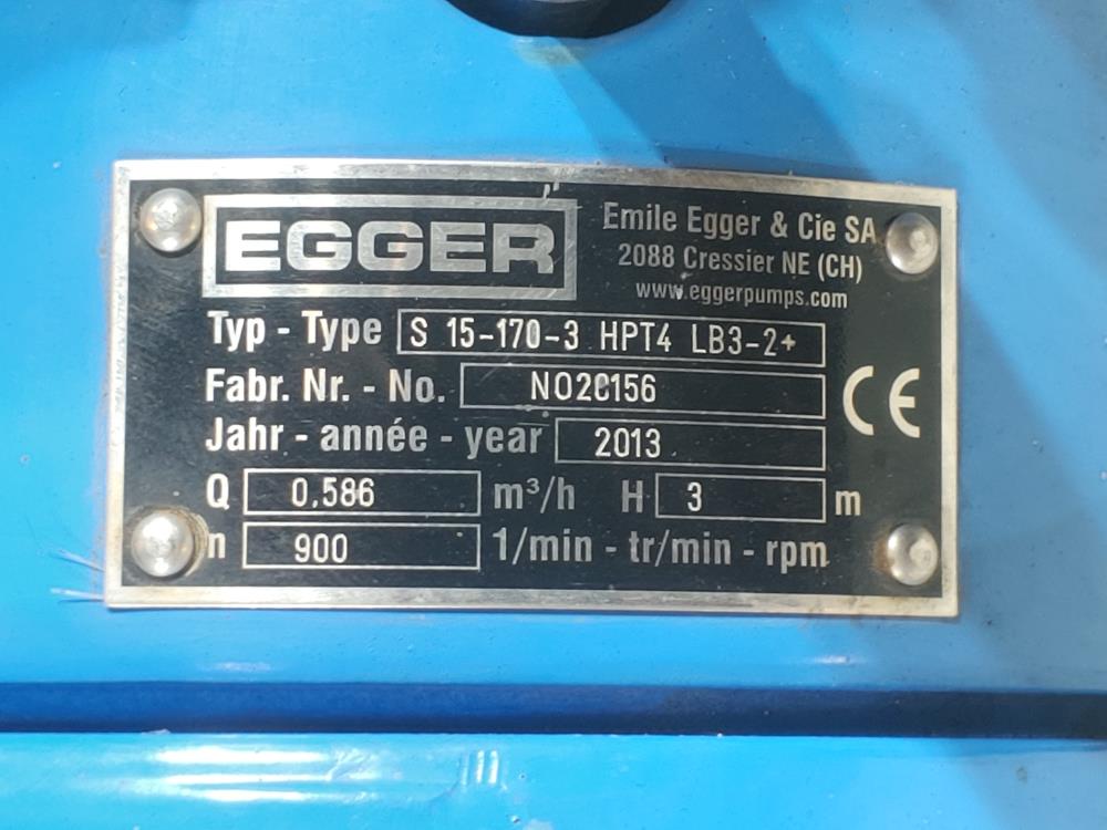 Egger Pilot Pump S Type: S 15-170-3 HPT4 LB3-2 w/ Toshiba 10HP Motor