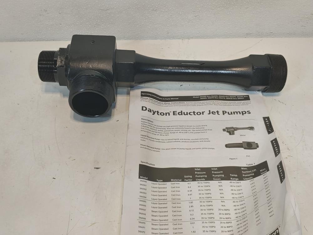 Dayton 2"X1-1/2" 5NAN6 Eductor Jet Pump