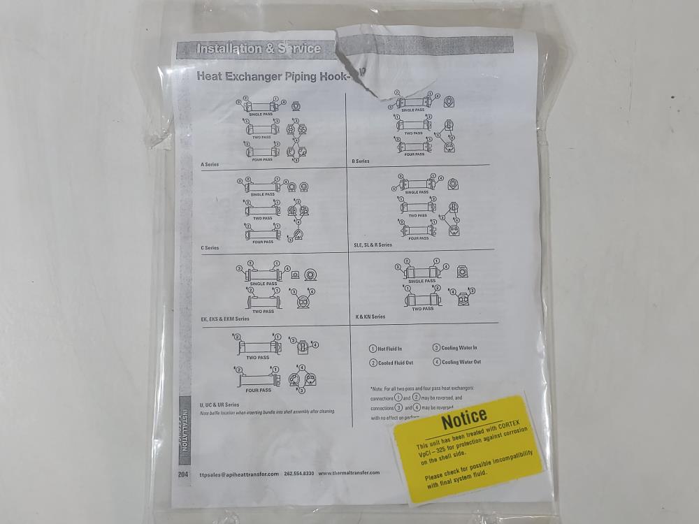 Thermal Transfer 1501-08-036-105 Heat Exchanger Brass Tubes