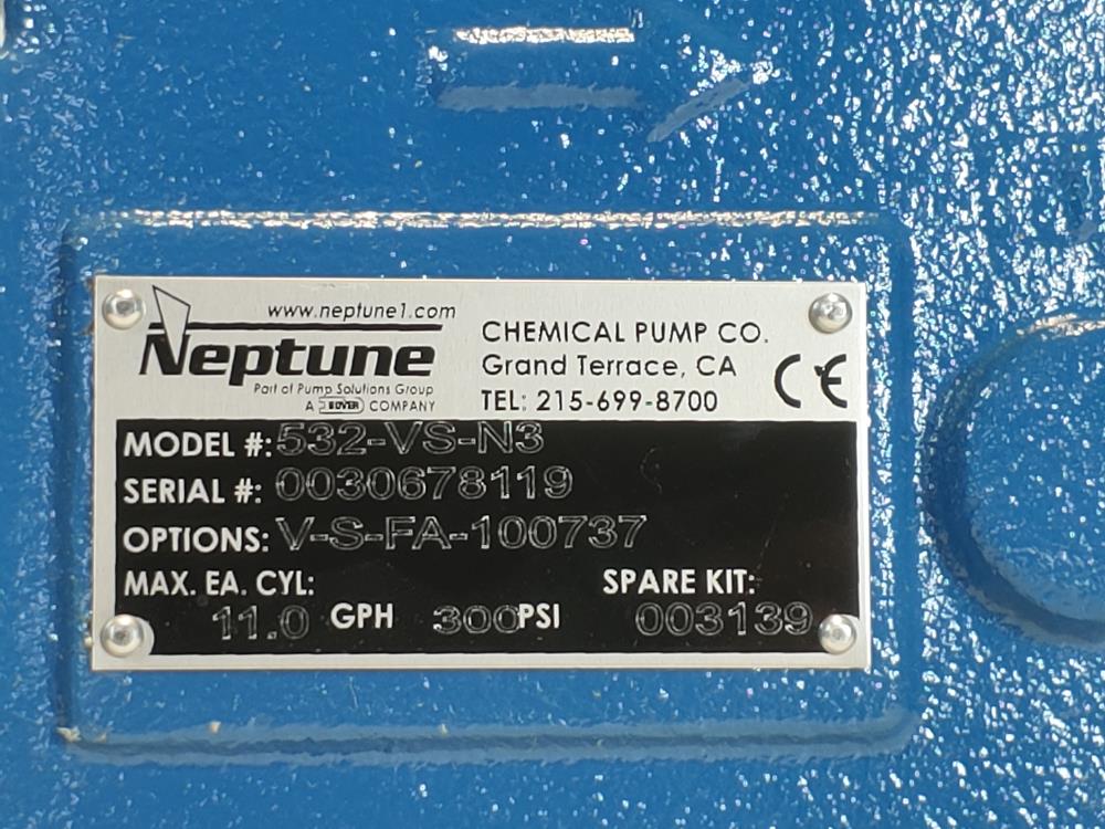 Neptune 532-VS-N3 High Viscosity Hydraulic Metering Pump w/Lesson Motor 