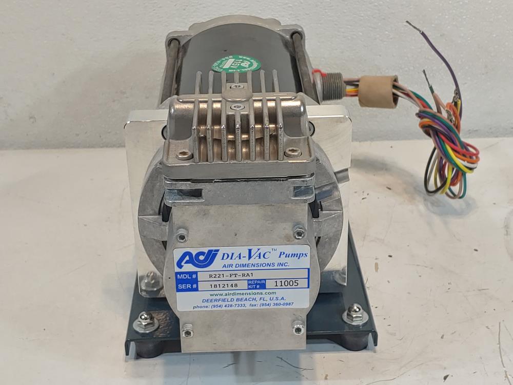 ADI Dia-Vac Pump Model# R221-FT-RA1 w/ Marathon Electric Motor 5KC36PNB429MX P