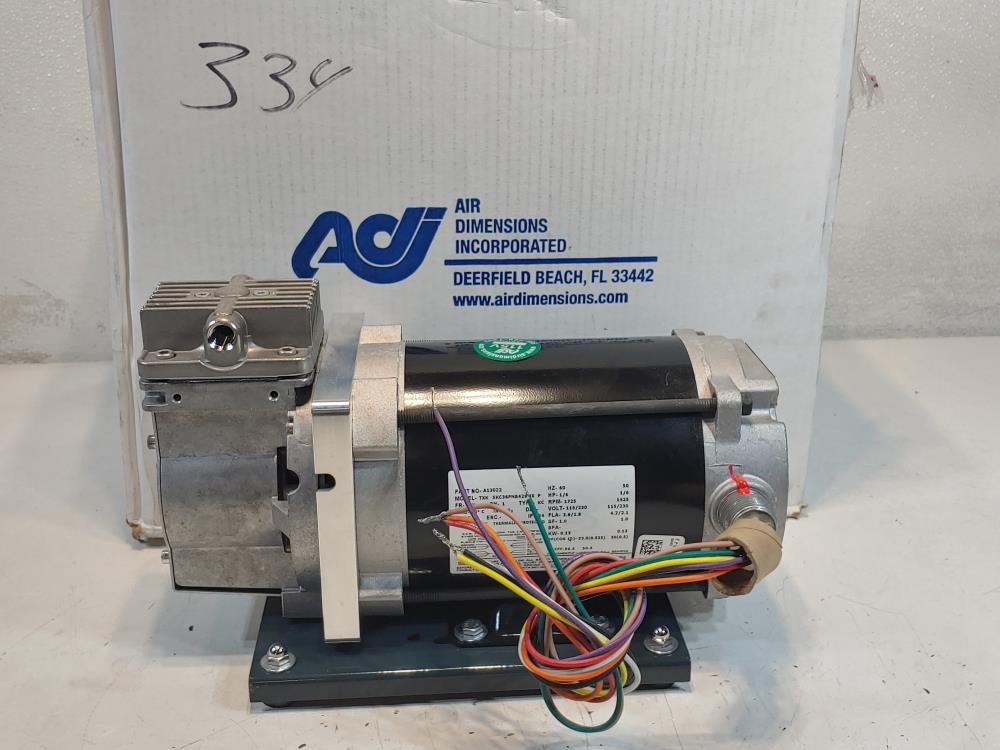 ADI Dia-Vac Pump Model# R221-FT-RA1 w/ Marathon Electric Motor 5KC36PNB429MX P