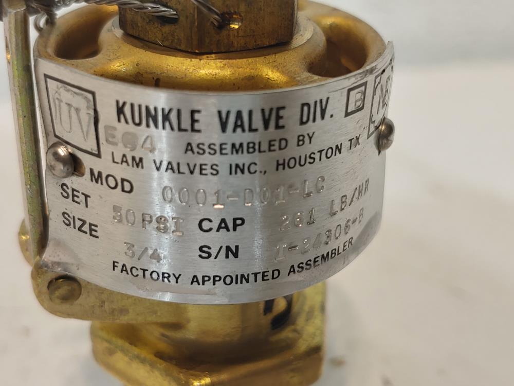 Kunkle 3/4" Pressure Relief Valve 0001-D01-LC