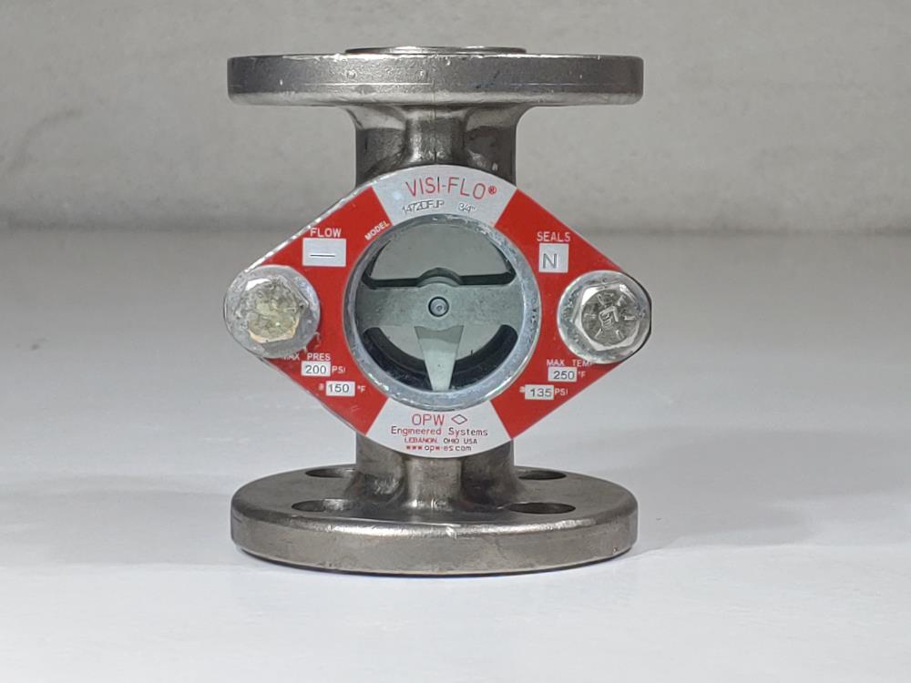 OPW Visi-Flo 3/4" Flanged CF8M Sight Flow Indicator with Flapper