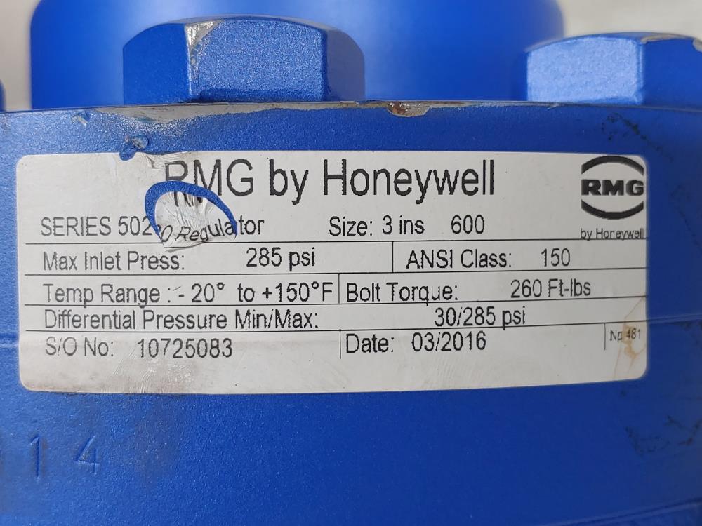 RMG 5020 by Honeywell 3" 600 MP Pilot Gas Pressure Regulator