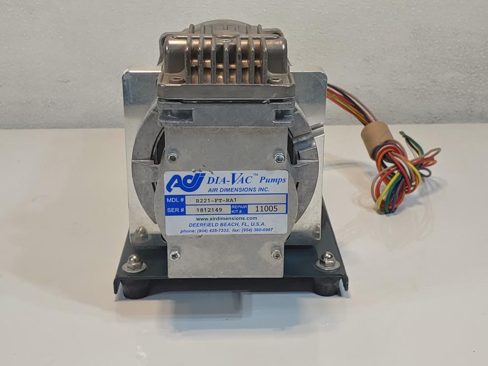 ADI Dia-Vac Pump Model# R221-FT-RA1 w/ Marathon Electric Motor 5KC36PNB429MX