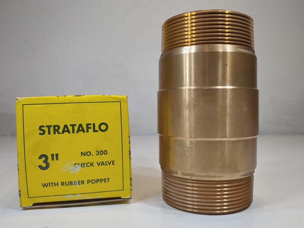 Strataflo 3"  MNPT Bronze Check Valve No. 300 w/ Rubber Poppet