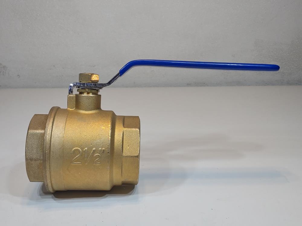 Chem Oil 3000B10 Brass Full Port Ball Valve 2-1/2" NPT, 2-Piece, 600 WOG