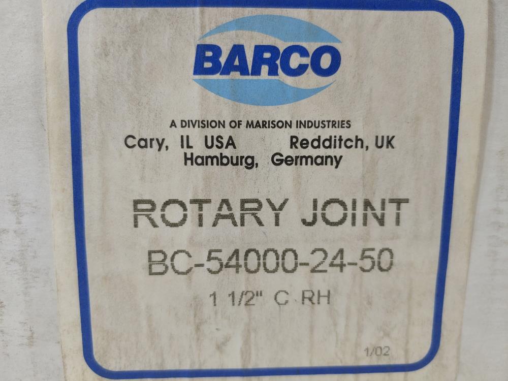 Barco 1-1/2" x 3/4"  Right Hand Rotary Joint BC-54000-24-50