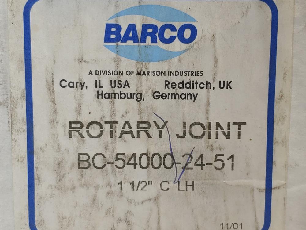 Barco 1-1/2" x 3/4" Left Hand Rotary Joint BC-54000-24-51