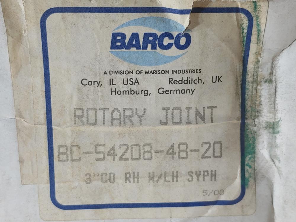 Barco 3" x 1-1/2" Rotary Joint BC-54208-48-20