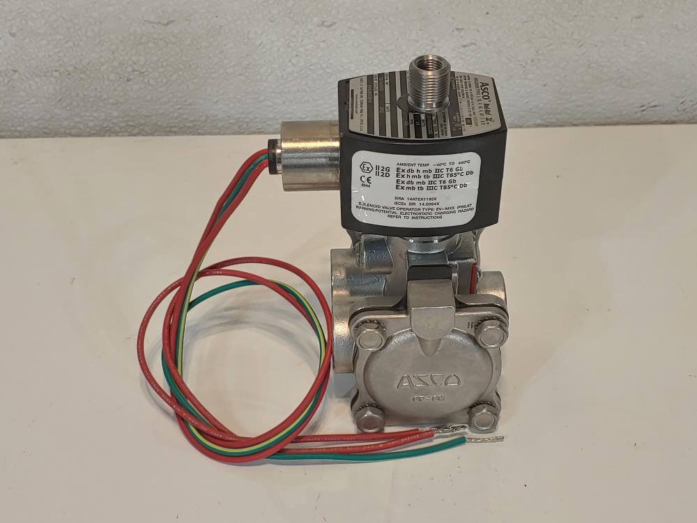 Asco Red-Hat 1/2" 3-Way Solenoid Valve EV8316G384V/ EV8003G300