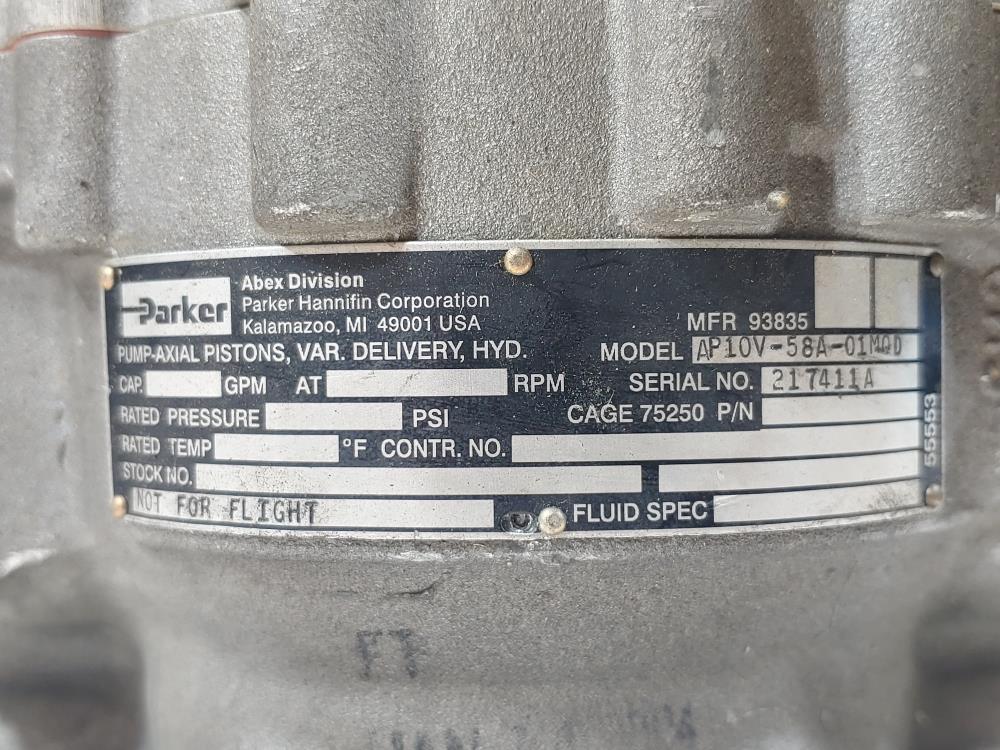 Parker Abex Axial Positions Hydraulic Pump AP10V-58A-01MOD