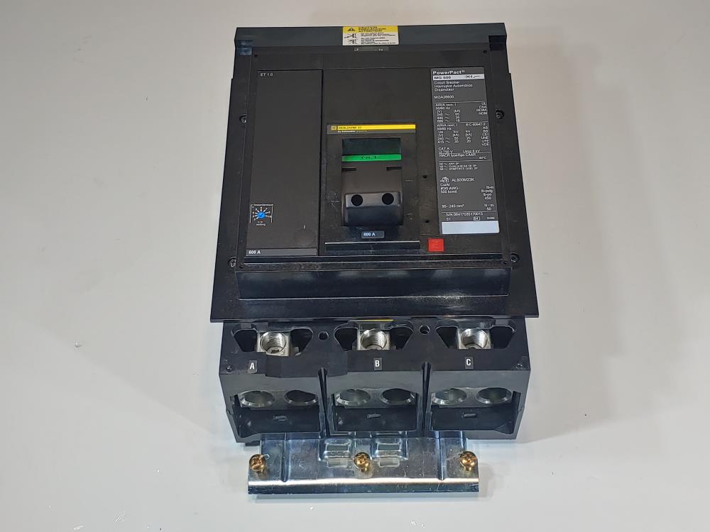 Square D 600A 3P 600V Molded Case I-Line Plug-In Circuit Breaker MGA36600