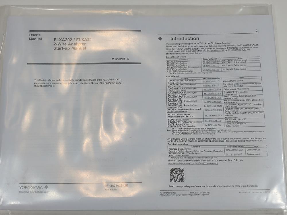 Yokogawa Flexa 2-Wire Analyzer Model#: FLXA202