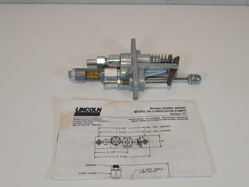 Lincoln 55i Lubricator Pump Series C Model#: 880560