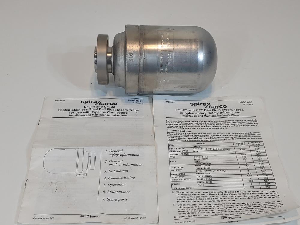 Spirax Sarco UFT14-4.5 Ball Float Steam Trap 