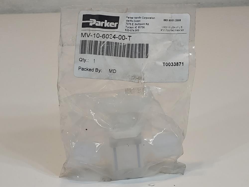 Parker MV-10-6024-00-T Partek High Purity PFA Diaphragm Valve 1/4 Parflare